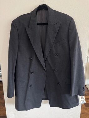 Pronto Uomo Men's Dark Gray Double Breasted Suit Size 42L